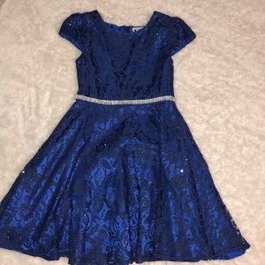 girls royal blue lace dress